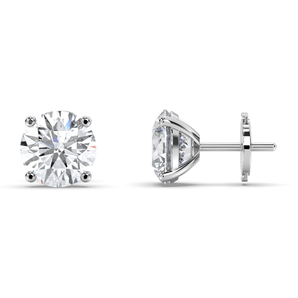 Minimalism Round Diamond Studs - Komo Diamonds #color_white-gold