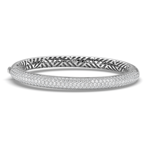 Zebra Diamond Bangle Bracelet - Komo Diamonds #color_white-gold