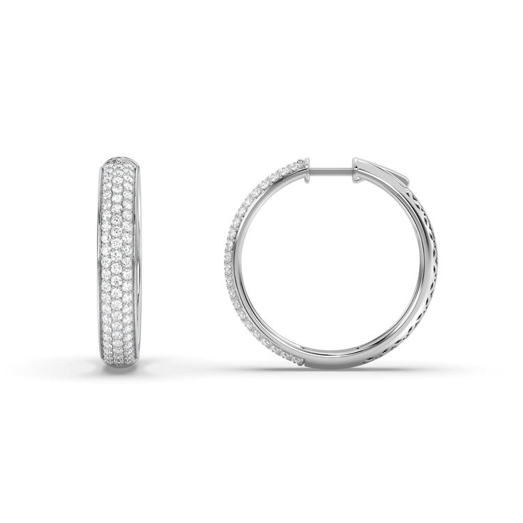 Kongo Hoops Diamond Earrings 1.95 carat