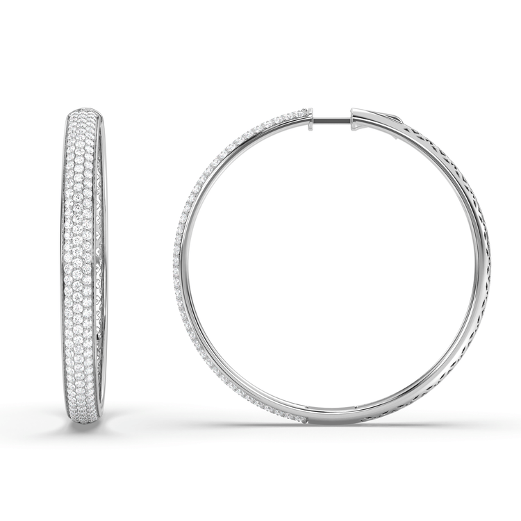 Kongo Hoops Diamond Earrings 3.55 carat