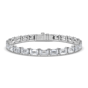 Illusion Emerald Diamond Tennis Bracelet - Komo Diamonds #color_white-gold