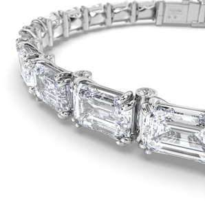 Illusion Emerald Diamond Tennis Bracelet - Komo Diamonds #color_white-gold