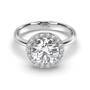 Comfort Halo Diamond Ring - Komo Diamonds #color_white-gold