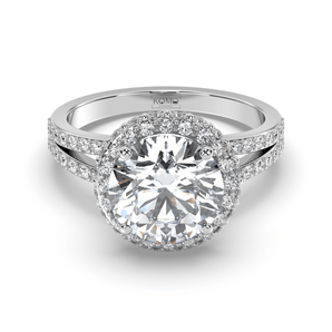 Duet Double Halo Diamond Ring - Komo Diamonds #color_white-gold