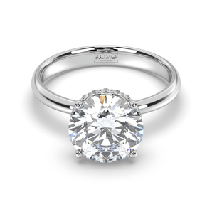 Side Halo Diamond Ring - Komo Diamonds #color_white-gold