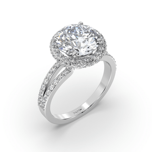 Duet Double Halo Diamond Ring - Komo Diamonds #color_white-gold