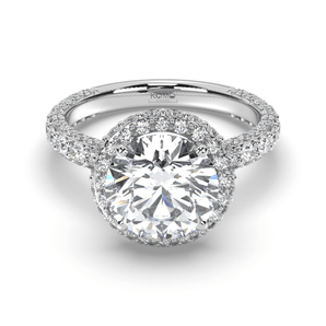 Refined Double Halo Diamond Ring - Komo Diamonds #color_white-gold