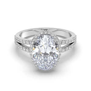 Duet Double Halo Oval Diamond Ring - Komo Diamonds #color_white-gold