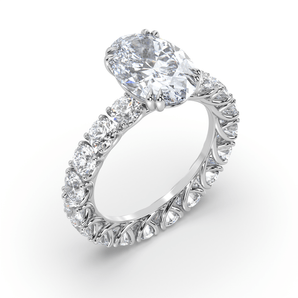 Eternity Claw Oval Diamond Ring - Komo Diamonds #color_white-gold