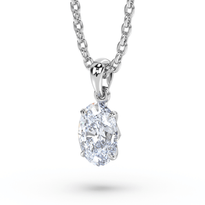 Oval Diamond Sharp Pendant - Komo Diamonds #color_white-gold