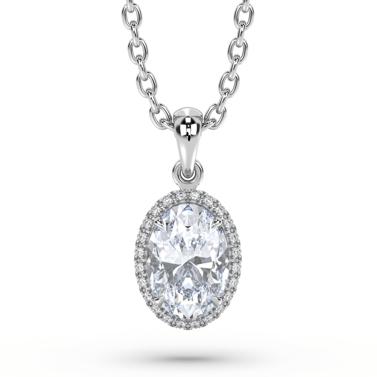 Oval Gentle Diamond Necklace