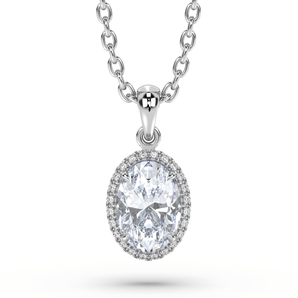 Oval Gentle Diamond Necklace - Komo Diamonds #color_white-gold