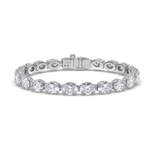 Dune Oval Diamond Tennis Bracelet - Komo Diamonds #color_white-gold