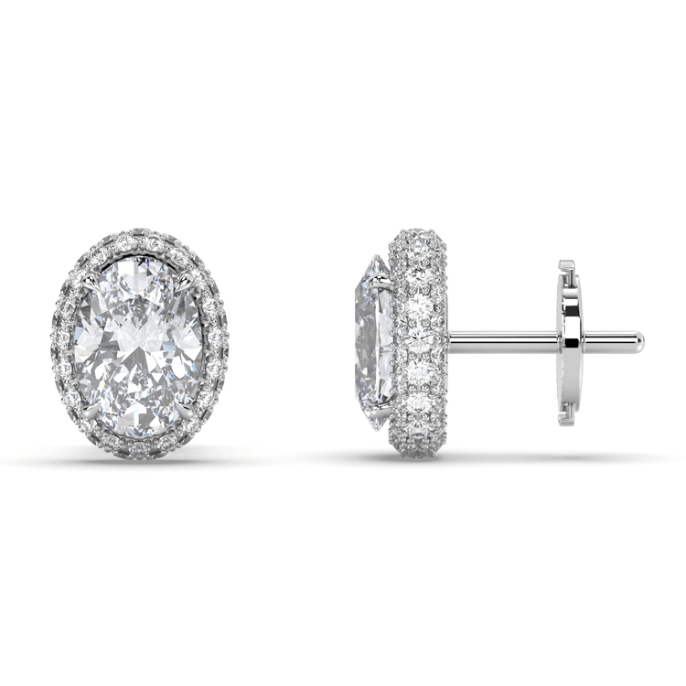 Pillow Oval Diamond Studs