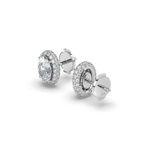 Pillow Oval Diamond Studs - Komo Diamonds #color_white-gold