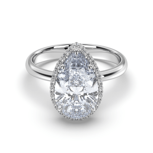 Comfort Pillow Pear Diamond Ring - Komo Diamonds #color_white-gold