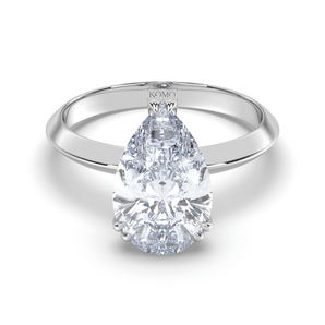 Knife Claw Pear Diamond Ring - Komo Diamonds #color_white-gold