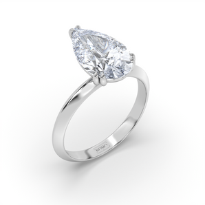 Knife Claw Pear Diamond Ring - Komo Diamonds #color_white-gold