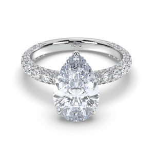 Refined Hidden Halo Pear Diamond Ring - Komo Diamonds #color_white-gold