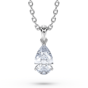 Pear Diamond Claw Pendant - Komo Diamonds #color_white-gold