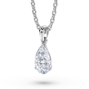 Pear Diamond Claw Pendant - Komo Diamonds #color_white-gold