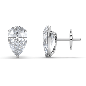 Claw Pear Diamond Studs - Komo Diamonds #color_white-gold