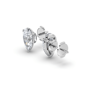 Claw Pear Diamond Studs - Komo Diamonds #color_white-gold