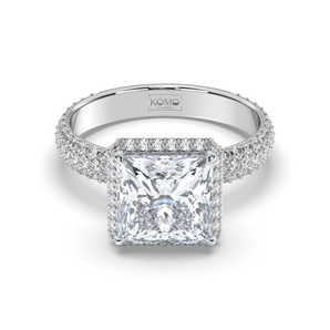 Gentle Double Halo Princess Diamond Ring - Komo Diamonds #color_white-gold