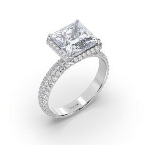 Gentle Double Halo Princess Diamond Ring - Komo Diamonds #color_white-gold