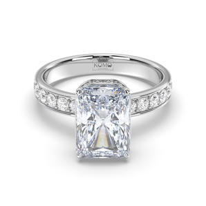 Chanel Side Halo Radiant Diamond Ring - Komo Diamonds #color_white-gold