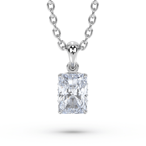 Radiant Diamond Side Halo Pendant - Komo Diamonds #color_white-gold