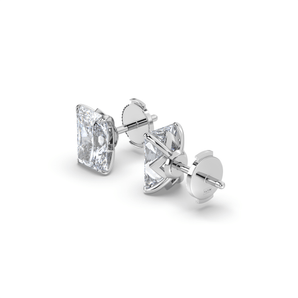 Sharp Radiant Diamond Studs - Komo Diamonds #color_white-gold