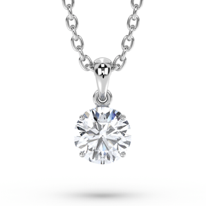 Round Diamond Side Halo Pendant - Komo Diamonds #color_white-gold