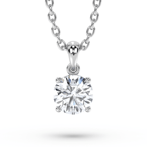 Round Diamond Minimalism Pendant - Komo Diamonds #color_white-gold