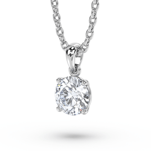 Round Diamond Minimalism Pendant - Komo Diamonds #color_white-gold