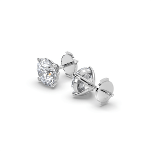 Minimalism Round Diamond Studs - Komo Diamonds #color_white-gold