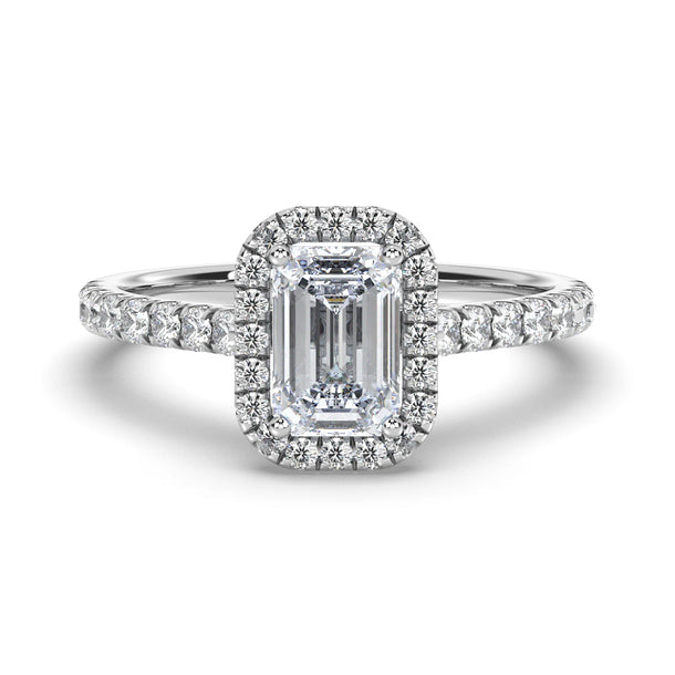 Lab Grown Diamond Engagement Ring "Alba" #color_white-gold