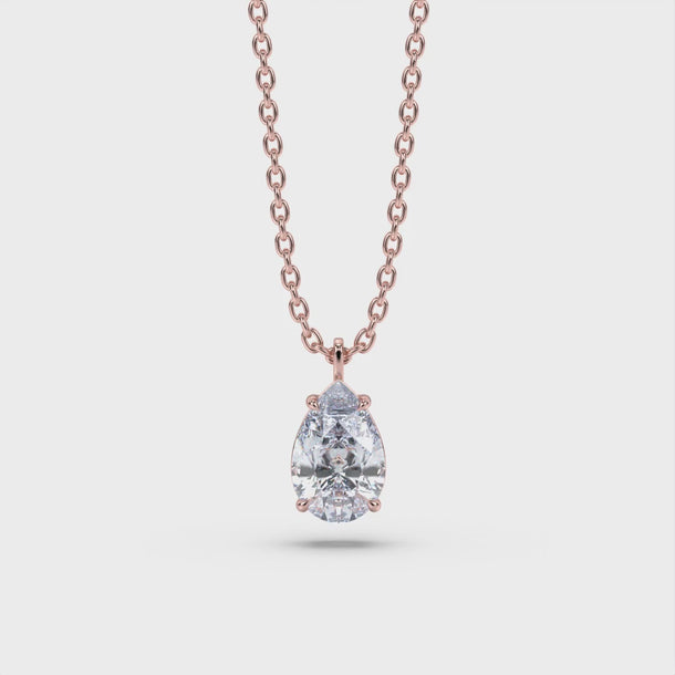 Lab Grown Diamond Pendant Necklace "Yara" #color_rose-gold