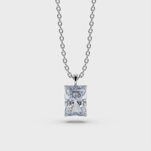 Lab Grown Diamond Pendant Necklace "Octavia" #color_white-gold